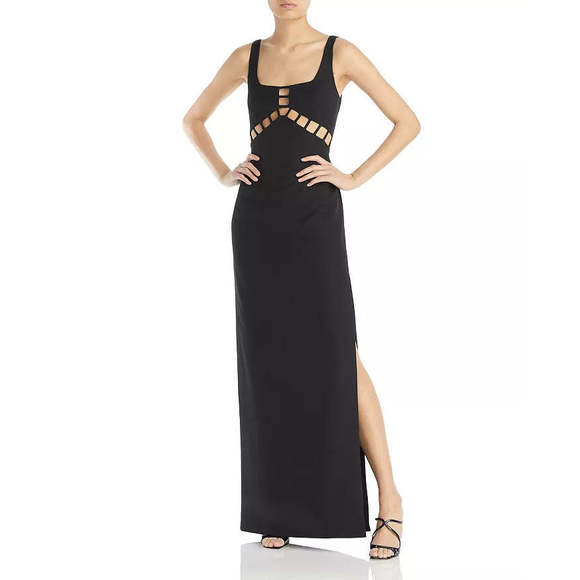 Aidan by Aidan Mattox Cutout Square Neck Gown - Picture 1 of 9